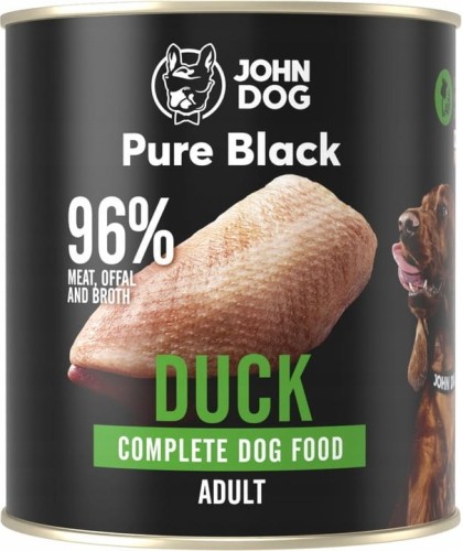 John Dog Pure Black Adult kaczka 800g