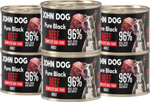 John Dog Pure Black Adult Wołowina 6x200g