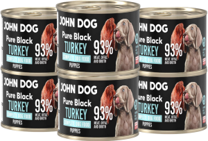 John Dog Pure Black Puppy Indyk 6x200g
