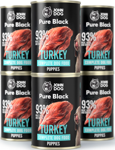 John Dog Pure Black Puppy indyk 6x400g