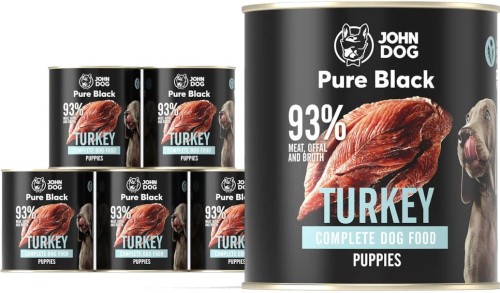John Dog Pure Black Puppy indyk 6x800g