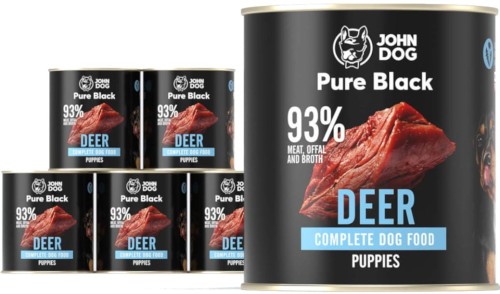 John Dog Pure Black Puppy jeleń 6x800g