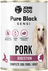 John Dog Pure Black Sensi Digestion Wieprzowina 400g