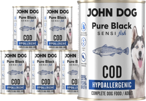 John Dog Pure Black Sensi Dorsz Hypoallergenic 6x400g