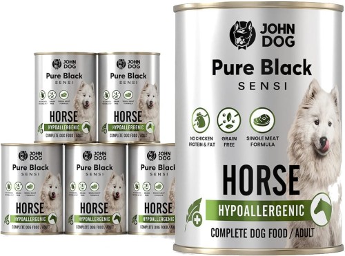 John Dog Pure Black Sensi Hypoallergenic Konina 6x400g