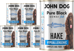John Dog Pure Black Sensi Hypoallergenic Morszczuk 6x400g