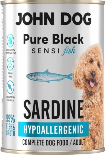 John Dog Pure Black Sensi Sardynka Hypo 400g