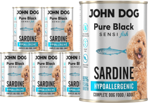 John Dog Pure Black Sensi Sardynka Hypoallergenic 6x400g