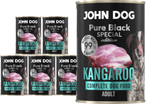 John Dog Pure Black Special Adult kangur 6x400g