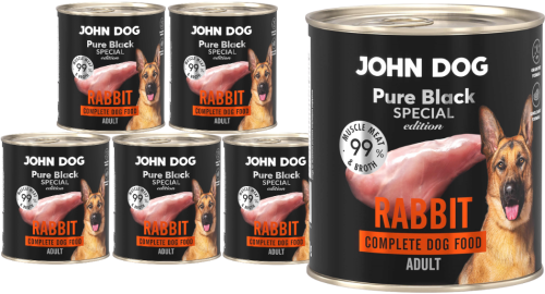 John Dog Pure Black Special Adult Królik 6x800g