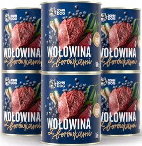 JohnDog Berry Adult Wołowina z borówkami 6x800g