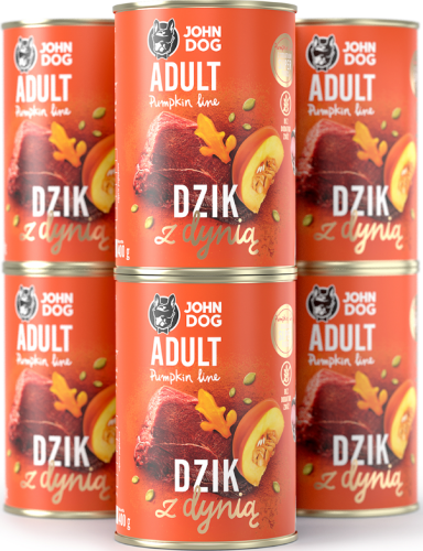 JohnDog Pumpkin Adult Dzik 6x400g