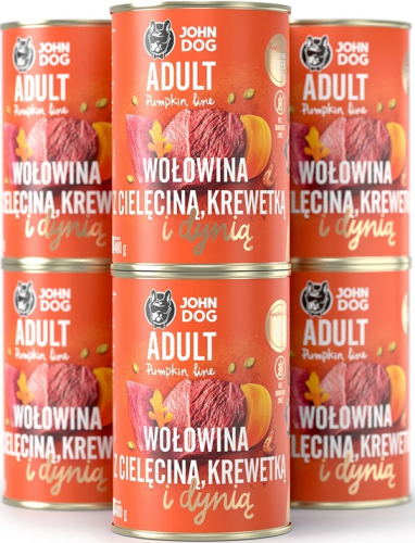 JohnDog Pumpkin Adult Wołowina z cielęciną 6x400g