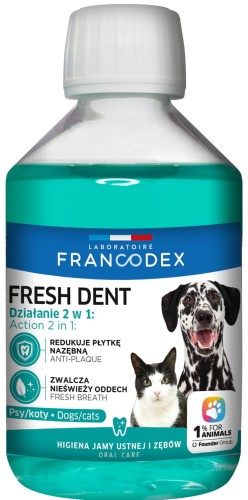 FRANCODEX PL Fresh dent - płyn do higieny jamy ustnej dla psów i kotów 250 ml