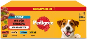 PEDIGREE Saszetka Galaretka Adult Drób Wołowina Kurczak Ryba 80x100g
