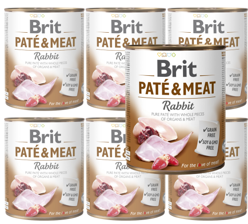 BRIT Pate & Meat Rabbit Królik 6x800g