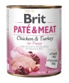 BRIT Pate & Meat Chicken/Turkey Puppy 6x800g
