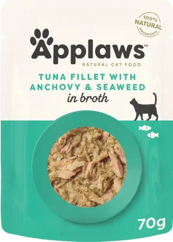 Applaws Cat Pouch Broth Adult Tuna Anchovy Seaweed 70g