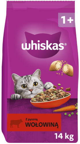 Whiskas Sucha Wołowina 14kg