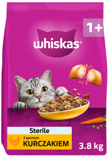 Whiskas Sucha Sterile Kurczak 3,8kg