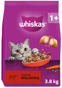 Whiskas Sucha Wołowina 3,8kg
