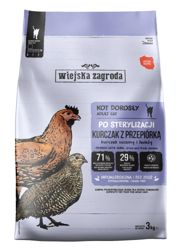 Wiejska Zagroda Kot Sucha Po Sterylizacji Kurczak Przepiórka 3kg