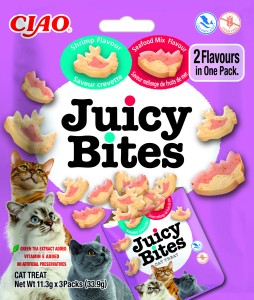 Inaba Cat Juicy Bites Shrimp and Seafood 3x11,3g