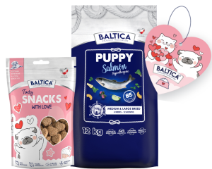 Baltica Puppy Salmon Hypoallergenic M/L 12kg + Prezent
