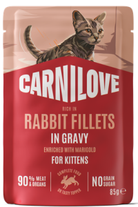 CARNILOVE Cat Kittens Pouch Gravy Rabbit 85g