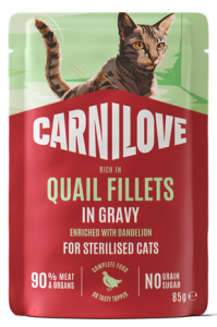 CARNILOVE Cat Pouch Gravy Quail Sterilised 85g