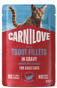 CARNILOVE Cat Pouch Gravy Trout 85g
