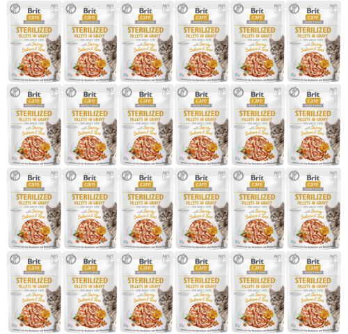 Brit Care Cat Pouch Gravy Sterilized Salmon Tuna 24x85g