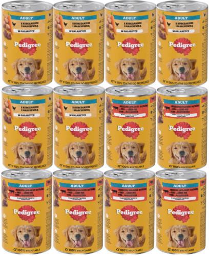PEDIGREE Mokra Adult MIX Kurczak i Wołowina 12x1200g