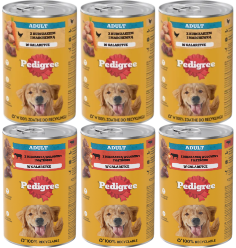 PEDIGREE Mokra Adult MIX Kurczak i Wołowina 6x1200g