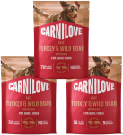 CARNILOVE Dog Pouch Turkey Wildboar 3x300g