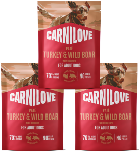 CARNILOVE Dog Pouch Turkey Wildboar 3x300g
