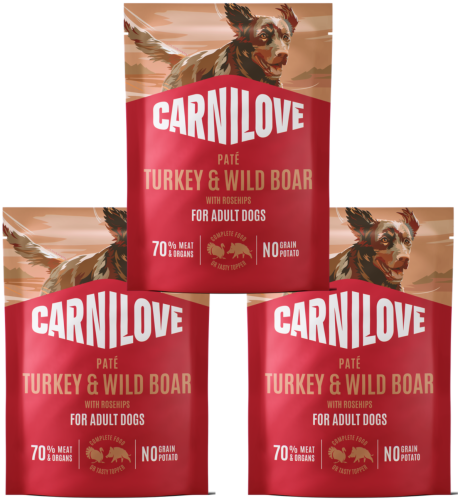 CARNILOVE Dog Pouch Turkey Wildboar 3x300g