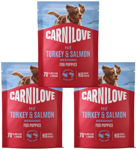 CARNILOVE Dog Pouch Puppy Turkey Salmon 3x300g