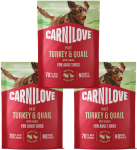 CARNILOVE Dog Pouch Turkey Quial 3x300g