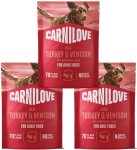 CARNILOVE Dog Pouch Turkey Venison 3x300g