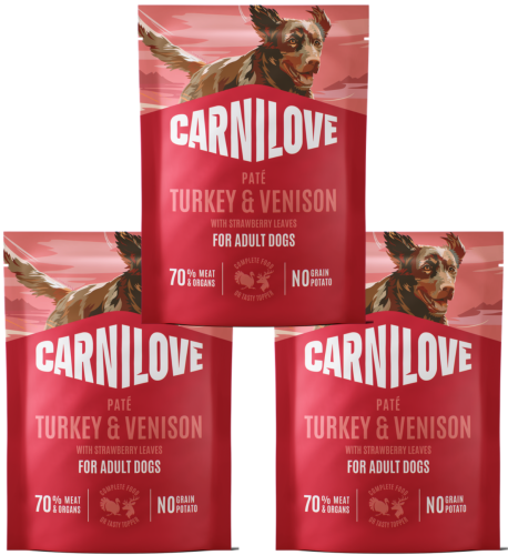 CARNILOVE Dog Pouch Turkey Venison 3x300g