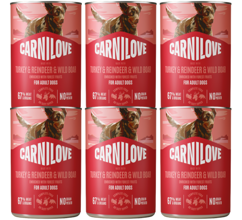 CARNILOVE Dog Turkey Reindeer Wildboar 6x400g