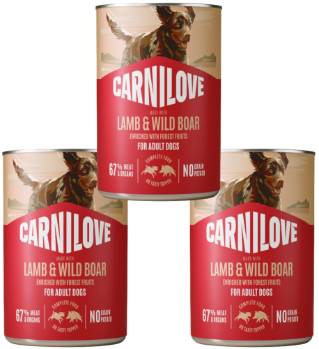 CARNILOVE Dog Lamb Wildboar 3x400g