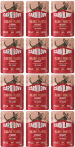 CARNILOVE Cat Kittens Pouch Gravy Rabbit 12x85g