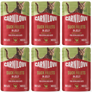 CARNILOVE Cat Pouch Jelly Duck Sterilised 6x85g