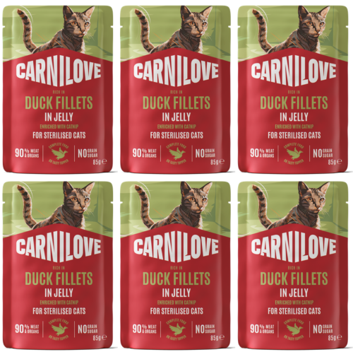 CARNILOVE Cat Pouch Jelly Duck Sterilised 6x85g