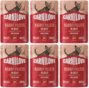 CARNILOVE Cat Kittens Pouch Jelly Rabbit 6x85g