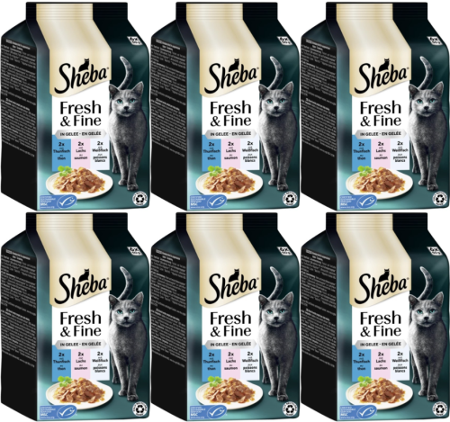 Sheba Mini Galaretka Tuńczyk Łosoś Biała Ryba 36x50g