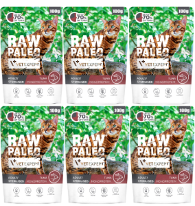 VetExpert Raw Paleo Cat Sterilised Tuna 6x100g