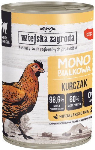 Wiejska Zagroda Kot Mono Kurczak 400g